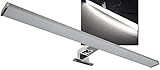 ChiliTec LED Spiegelleuchte 60cm Spiegelschrank-Leuchte IP44 11Watt 1600Lumen Badezimmer Wand- und Aufbaumontage Beleuchtung für Schrank Spiegel Bad Alu-Optik Neutralweiß