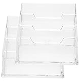 ROMISBABA 2Stücke Acryl Visitenkartenhalter Slot Kartenständer für Stabiler und Eleganter Kartenaufsteller Transparente Visitenkartenbox für Büro und Empfang