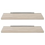 EUGAD Wandregal Wandboard 2er Set Hängeregal Holz Board Modern Sonoma Eiche 80x22,9x3,8cm 0046QJ-2