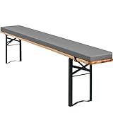 Bierbankauflagen, 1 Stück Bierzeltgarnitur Auflage, 220 X 25 X 3 cm Gepolstert Bierbank Auflage, Bankauflage Outdoor für Hussen Biertischgarnitur (Grau,Wasserabweisend)