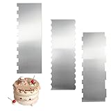 3 Stück Tortenspachtel,Torten ZubehöR,Edelstahl,22x 8cm,Cake Backen Spachtel,Tortenschaber Einstreichen Kuchenschaber Set,Kuchen Palette Teigkarte,Zum Back Buttercreme Form,Frost Knife Schaber