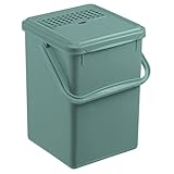 Rotho Bio Komposteimer 9l mit Aktivkohlefilter im Deckel, Kunststoff (PP) BPA-frei, Dunkelgrün, 9l (23,0 x 22,5 x 27,5 cm)