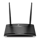 TP-Link TL-MR110 4G LTE Router, 4G Download 150 Mbit/s, WLAN 2,4 GHz 300 Mbit/s, 2 x Ethernet-Ports, 2 x Externe Antennen, Plug and Play, Router-Modus, bis zu 32 Geräte, Kindersicherung, Gast-Netzwerk