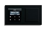 Gira Badradio RDS Unterputz Radio Schwarzglasoptik/ E2 schwarz matt mit Lautsprecher und Rahmen