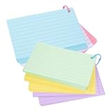 TOYZFRIENDY Teiliges Karteikarten mit Metallringen Gelochte Portable Blanko Notizkarten für Vokabellernen Tagesplanung und Notizen Leicht und Multifunktional für Schule Büro und Reisen