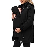 Generisch Umstandsjacke für Schwangere, Wintermantel, Babyjacken für Mütter, Babyjacke (Black, M)