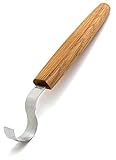 BeaverCraft Hakenmesser SK2 Eiche 3cm Klinge Holzschnitzlöffel Messer für Schüsselbecher Löffel Schnitzen Rechtshänder Holzschnitzmesser Gebogene Werkzeuge für Anfänger