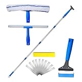 Bathroom Mirror Wiper Cleaner Tool - Squeegee Shower Cleaner | Heavy Duty Telescopic Rotatable Household Scrubber for Tile Wall Bathroom Kitchen Home Dorm Floor