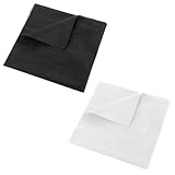 JJUNW 2 Stück Bügelvlies Stoff, 1 x 1 m Bügelvlies Bügeleinlage Weiß und Schwarz Vliesstoff Einlagestoff Leichtes Einlagestoff zum Aufbügeln für Nähhandwerk Basteln Heimwerken Stickereien(30g/m²)