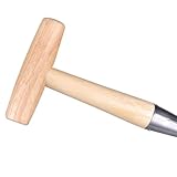 NUOBESTY Tragbarer Gartenlocher Metall Pflanzwerkzeug mit Kurbelgriff Handliches Pflanzgerät für Setzlinge Düngespender Holzfarbe Vielseitiges Gartenwerkzeug für Präzises Säen und