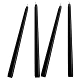 ERINGOGO 4 Stück Hohe Stabkerzen Stabkerzen Notfallkerzen Kerzenständer Stabkerzen Lange Stabkerzen Halloween Kerzen Lange Hochzeitskerzen Stabkerzen Paraffin Schwarz