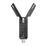 WiFi 6E USB WLAN Stick für PC,AXE5400 WLAN Adapter für PC,Tri-Band 6GHz / 5GHz / 2,4GHz WLAN Antenne,WLAN Empfänger,WiFi 6 Dongle, WPA3-Verschlüsselung, MU-MIMO, NUR für Windows 11/10