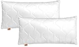 sleepling 2er Set Basic 100 Kopfkissen, 40 x 80 cm, Ökotex, waschbar bis 60 Grad, Made in EU, Füllmengengarantie, Größengarantie, weiß