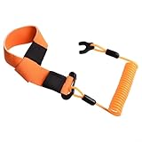 Zilimontt Boat Kill Switch Lanyard mit Nylon-Spiralschnur und Neopren-Handschlaufe, verstellbare Motorabschaltung, Sicherheitsgurt mit Karabiner für Jetski, Boot, (A)