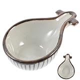 IMIKEYA Pipa-förmige Untertasse Tabletts Chip-dip Dipschüssel Gastronomie Büfett Abendessen Platte Klare Dessertbecher Fruchtbecher Gewürzbecher Obstschale Porzellan Wiederverwendbar