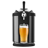Cecotec Bierdispenser BeerFlow Steel 5000, 65 W, Temperaturbereich von 2 bis 12°C, Universelle Druckfässer 5L, LED-Temperaturanzeige, Tragegriff, Rutschfest