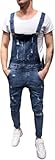 Herren Denim Overalls Latzhose Jeans Denim Arbeitshose Jeanshose Männer Casual Verstellbare Träger Jumpsuit (DE/NL/SE/PL, Alphanumerisch, L, Regular, Regular, Blau)