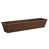 Balkonkasten mit Wasserspeicher 25 Liter – Pflanzkasten für Balkon & Garten – wetterfest & robust – Blumenkasten mit Bewässerungssystem – ideal für Kräuter & Blumen – Farbe: Braun