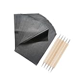 HIAKDOFT Graphit Kohlepapier Transferpapier mit Malpapier und Werkzeugen Langlebiges Transferpapier zum Durchzeichnen für Holz Leinwand Keramik Glas Metall DIY Kunst