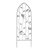 Vintage Garten-Rankgitter, Metall, Eisendraht, Blumenzaun für Kletterpflanzen, Grün und Weiß, 101 x 35 cm, 120 x 39 cm, 150 x 45 cm
