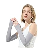 Arm Sleeve Kühlende Armstulpen for Herren und Damen, UV-Sonnenschutz, Laufen, Radfahren, Outdoor, Sport, atmungsaktive Armschützer(Gray)