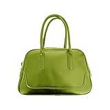Mumuve Damenhandtasche, einfarbig, koreanische Taschen, passende Einkaufstasche, große Kapazität, Bowlingtasche, grün, As shown in the picture (error 1-3cm)