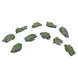 ORFOFE Künstliche Felsen 10 Stück Realistische Unregelmäßige Miniatur Steine in Silber Grau mit Moos Modelllandschaft Gartendekoration Puppenhaus Zubehör für Sandtisch und Terrarien