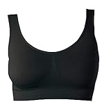 UnsichtBra Bustier Damen BH ohne Bügel | Seamless Soft Bra Bralette | Wohlfühl Bustiers Top | Schlaf BH, Still BH & Sport BH für Yoga | Mikrofaser, Atmungsaktiv, Bequem (wellbra_sngl)(M, Schwarz)
