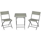 Outsunny Polyrattan Gartenmöbel Set, Outdoor Lounge Balkonmöbel für 2 Personen, 3-teilig Sitzgruppe, 2 Stühle, Tisch, wetterfest Gartenlounge für Garten, Terrasse, Balkon, Hellgrau