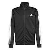 adidas Herren SPORTSWEAR BASIC 3 STRIPES TRICOT TRACKSUIT, Black, L