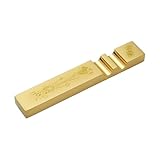 NBEADS Chinesischer Kalligraphie-Briefbeschwerer, rechteckiger Messing-Papierbeschwerer mit Rillen zum Malen, Schreiben, Sumi-Zeichnen, 12 x 2 x 1 cm, goldfarben