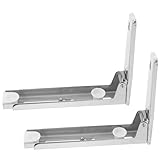 GLEAVI 1 Paar Mikrowellenständer Aus Edelstahl Küchen Mikrowellenständer Wandmontage Mikrowellenhalterung Edelstahl Mikrowellenhalter Stahl Mikrowellenhalterung Silber