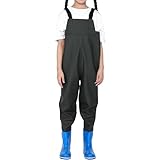 Raypontia Wathose Kinder - Wathose Wasserdicht Overall Mit Stiefeln, Matschhose Mädchen, Overall Kinder Wasserdicht, Kids Regenhose Wasserdichts,