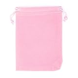 WDSBZNB Samtbeutel 50 Stück 5 x 7 Samtbeutel mit Kordelzug, kleine Schmuck-Geschenk-Display-Verpackungsbeutel(Pink)
