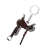 N/A/A Sattel Acryl Auto Anhänger - 2D Pferd Sattel Schlüsselanhänger - Western Horse Saddle Hangings Ornament, Auto Innendekoration Rückansicht Zubehör für Pferde Liebhaber