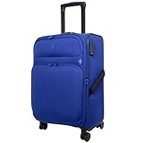 ABISTAB Weichschalenkoffer 4 Rollen Blue-Violet Business Koffer Reisekoffer 24 M mit Dehnfalte TSA Schloss Breeze II, erweiterbar