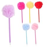 Gadpiparty 6 Stück Flauschige Pompon-kugelschreiber Bunte Plüschstifte für Schüler Komfortables Schreiben Lustige Geschenkidee Schule Bürobedarf