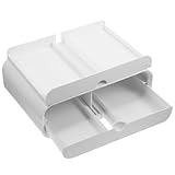 CLISPEED Ergonomischer Monitorständer mit Schublade Rutschfester Computer Riser zur Bildschirm Erhöhung Stabiler Schreibtisch Organizer für PC Laptop und Office Weiße Ablage für Gesunde