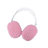 GULVQYF Schutzhülle für AirPods Max (2024/2020), glitzernde Strasssteine, Perlen, niedliche Hüllen für Damen, Zubehör, Schutzhülle für Air Pods Max (Rosa)