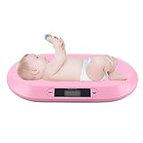 Babywaage, digital, präzise, mit LCD-Anzeige, Rosa, Tierwaage, vielseitig einsetzbar, geeignet zum Wiegen von Gegenständen unter 20 kg, geeignet zum Wiegen von Babys, Katzen, Hunden usw