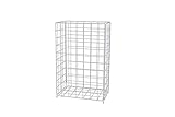 Hygienical Betriebsbedarf Gitterkorb Metall, Metallgitterkorb für Müllbeutel, Wäschekorb, Sammelkorb, Größe 40 x 62 x 25 cm (ca. 60l), Weiß, Luftdurchlässig