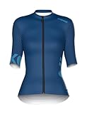 INBIKE Radtrikot Damen Kurzarm Fahrradtrikot Sommer Atmungsaktiv Trikot Fahrrad Rennrad Shirt Fahrradbekleidung Blau M