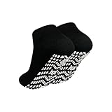 ZAKASA Rutschfeste Sneaker Socken für Herren: Stoppersocken Sportsocken Männer Kurze Antirutschsocken Baumwolle Grip Halbsocken für Yoga Pilates 39-42 Schwarz 1 Paar
