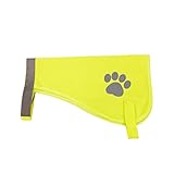 Hunde Sicherheitsweste reflektierende Warnweste für Hunde Neongelb mit reflektierenden Streifen Klettverschluss für Nacht Spaziergang Outdoor
