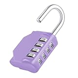 ZHEGE Schloss mit Zahlencode, Zahlenschloss 4 Stellig, Vorhängeschloss mit Zahlencode für Fitnessstudio, Spindschloss, Vorhängeschloss Wetterfest für Tür, Gartenzäunen, Garagen (1 Stück, Violett)