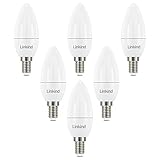 Linkind E14 Kerzenlampen 7W, 60 Watt ersetzt, 806lm 2700K Warmweißes Licht E14 LED Lampe, nicht Dimmbar B35/C35 Kerze Birne, 220-240V, 6 Stück