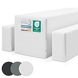 Beautissu Edles 3tlg Biertischhussen Set Blickdicht 50cm oder 70cm Bierzeltgarnitur – Dicker Stoff Knitterfrei Bierbankauflagen Bodenlang – Biertischhusse Bierbankhusse Biertisch – 220x50cm Weiß