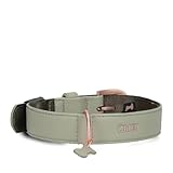 ZWEI Hundehalsband Leo LE15 aus hochwertigem Kunstleder, Elegantes Halsband verstellbar für mittelgroße & große Hunde mit Halsumfang von 37-50 cm (Jade)