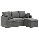 vidaXL Sofa Dunkelgrau 198 x 134 x 80 cm Samt, Wohnzimmer Sofa, modernes modulares Couch, ergonomische Sitzgelegenheit, stylisches Velvet Loveseat, langlebiges Design