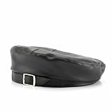 Plancholo Baskenmütze für Damen, PU-Leder, französische Baskenmütze, legere Beanie-Mütze, Schwarz , Einheitsgröße